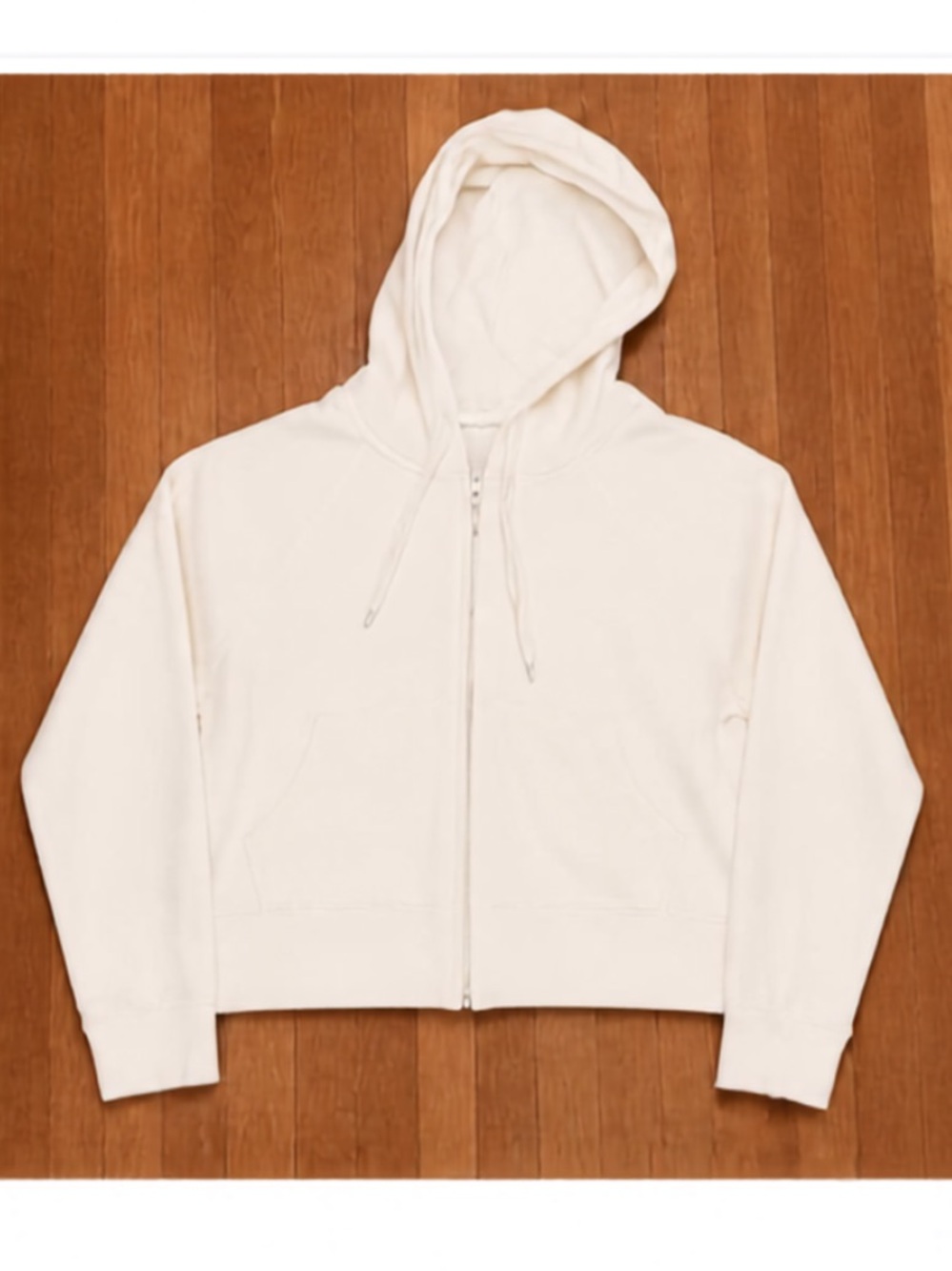 NWT PINK Victoria's Secret Ivory Zip-Up Hoodie M